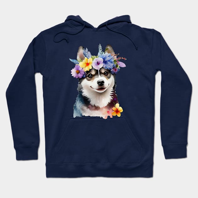 Husky watercolor Hoodie by A tone for life